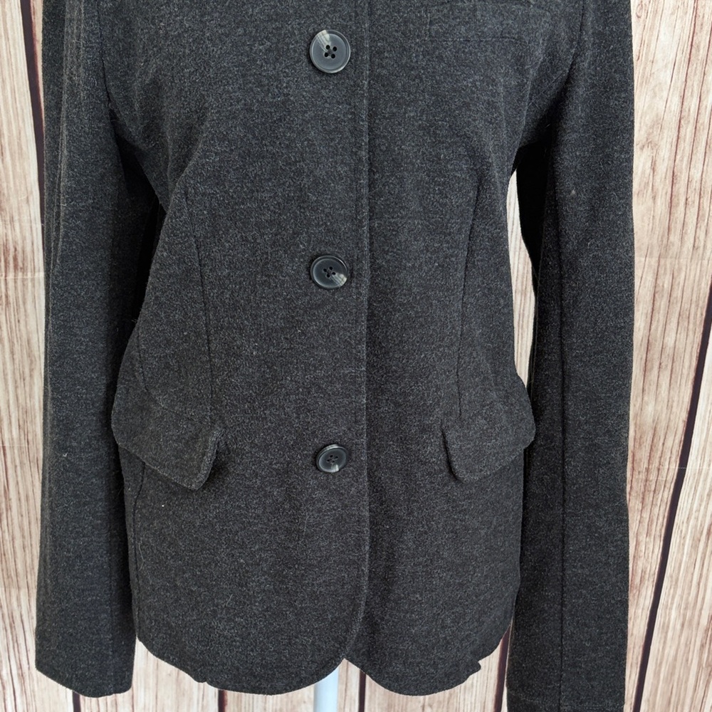 *Banana Republic Charcoal Mock Neck Blazer Size Medium - Picture 4 of 7